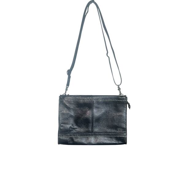 The Sak Black Leather Crossbody Bag Adjustable Strap Minimalist - Picture 2 of 8